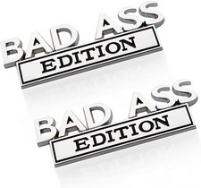 2pcs Bad-ass Edition Emblem For Car 3d Fender Badge Decal Auto Accessories For