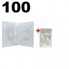100 STANDARD Super Clear Double DVD Cases & 100 OPP Bags