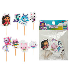 Gabby’s Dollhouse Party Picker 12 Stück Geburtstag Tisch-Deko für Muffins Snacks