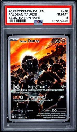 Paldean Tauros graded PSA 8 for sale on eBay