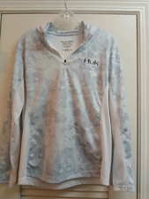 HUK Women's Icon X Long Sleeve Hoodie Sz X Large Blue Camouflage 1/4 Zip Fishing