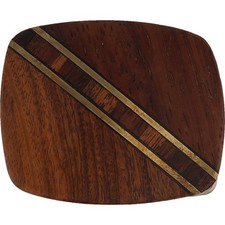 Brass Exotic Wood Inlay Boho Hippie Handmade Western 1" Vintage Belt Buckle