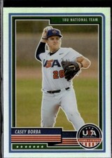 2023 Panini USA Baseball Stars & Stripes #3 Casey Borba Silver Prizm
