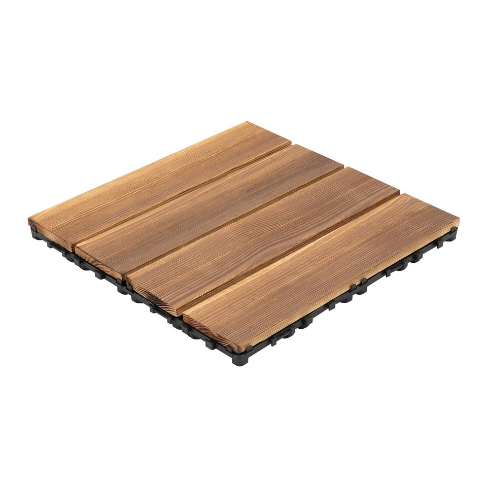 36Pcs 12''x12'' Hardwood Interlocking Patio Deck Tiles Wood Flooring