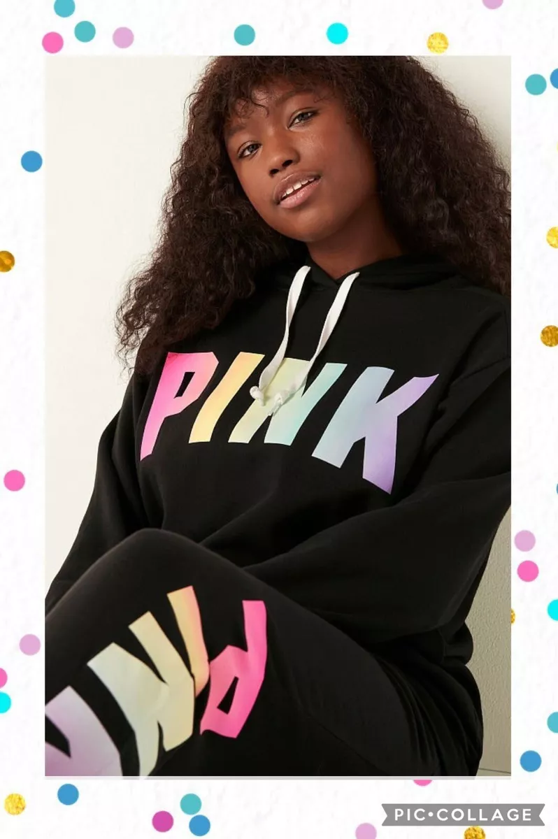 Victoria's Secret PINK rainbow outfit! Campus Hoodie And leggings