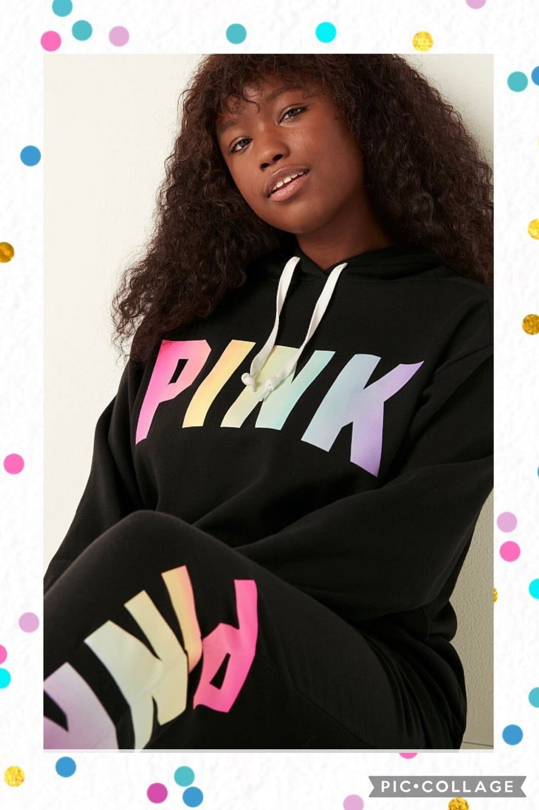 Secret PINK rainbow outfit! Hoodie 