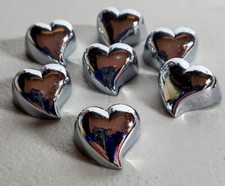 7 Metal Heart Shaped Wedding Place Card Holder Solid Shiny Silver In Color Cute