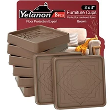 Furniture Coasters8 Pcs 3” Furniture Caster Cups - Non Slip Furniture Pads Ha...