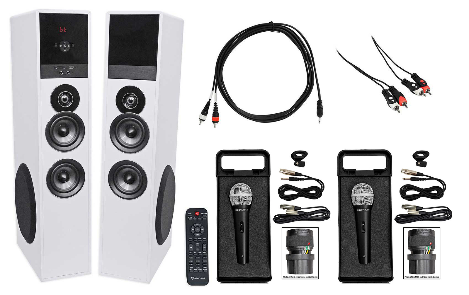Система домашнего кинотеатра/караоке-машины Rockville All-in-one Bluetooth + микрофоны