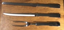 Vintage Carvel Hall Three Piece Stainless Steel Carving Set Made In USA