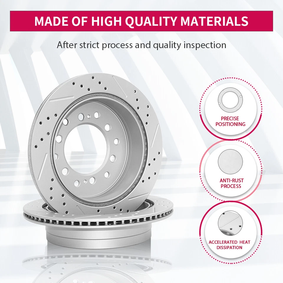 Front Rear Brake Rotors Kit For Toyota RAV4 Camry Venza C-HR Lexus ES250 ES350 - Image 2 of 4