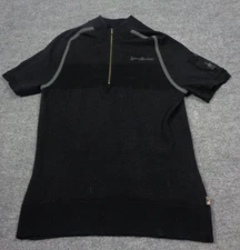 Smartwool Jersey Womens M Black 100% Merino Wool 3/4 Zip Cycling Bike