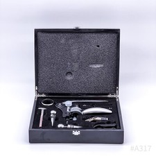 Set Di Accessori Per Vino 9 Pezzi In Scatola Di Legno | Nero 27x22cm