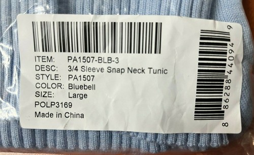Lilla P Women's Snap Turtleneck Sweater Light Blue Cotton Size Large NWT - Picture 10 of 10