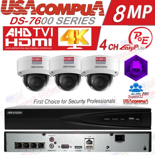 Hikvision 4K 4CH CCTV Security Camera System PoE NVR 2MP Domo Vandal Proof 2.8mm - Picture 12 of 13