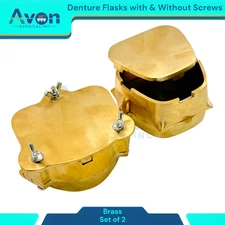 Set of 2 Denture Making Brass Flasks with and Without Screws - Lab Dental Tools