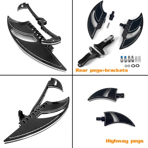 Floorboards Highway Pegs Shifter Levers Black Blade for Harley Street Glide14-22 - Picture 2 of 10