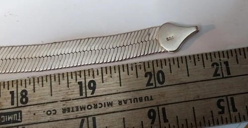 52g Vintage Sterling Silver Herringbone 10 mm Wide Chain 21" Necklace HEAVY - Picture 8 of 9