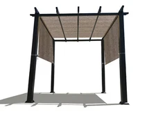 90% UV Block HDPE Permeable Canopy Replacement Pergola Cover w/Rod Pocket Walnut