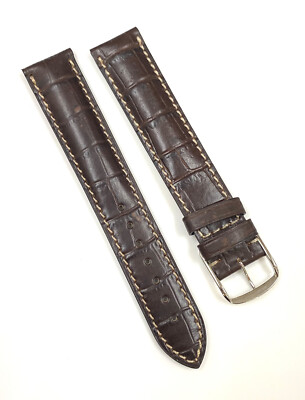 Delugs レザーベルト アリゲーター 19mm ブラウン Genuine Longines 19mm x 18mm Alligator Leather Brown Band Strap | eBay