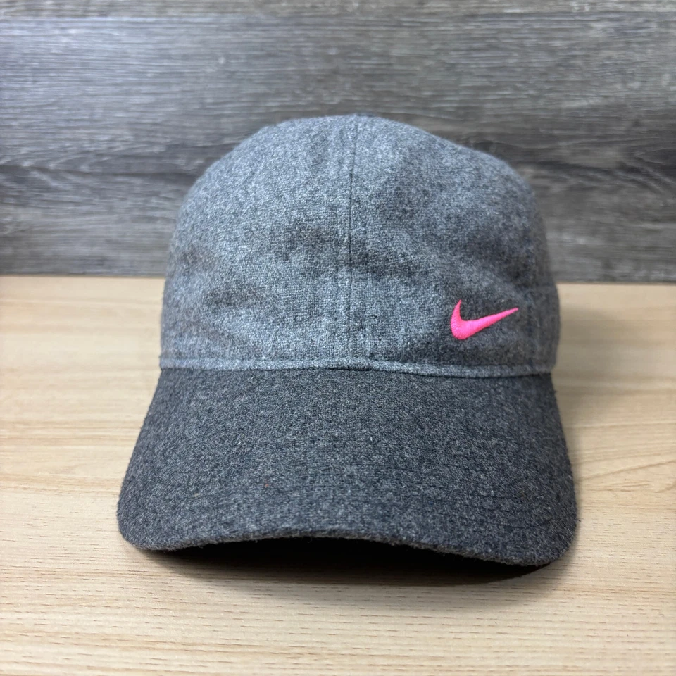 Nike шляпа крышка ремень назад женщин серый розовый свуш шерстяная смесь регулируемый - Изображение 2 из 4