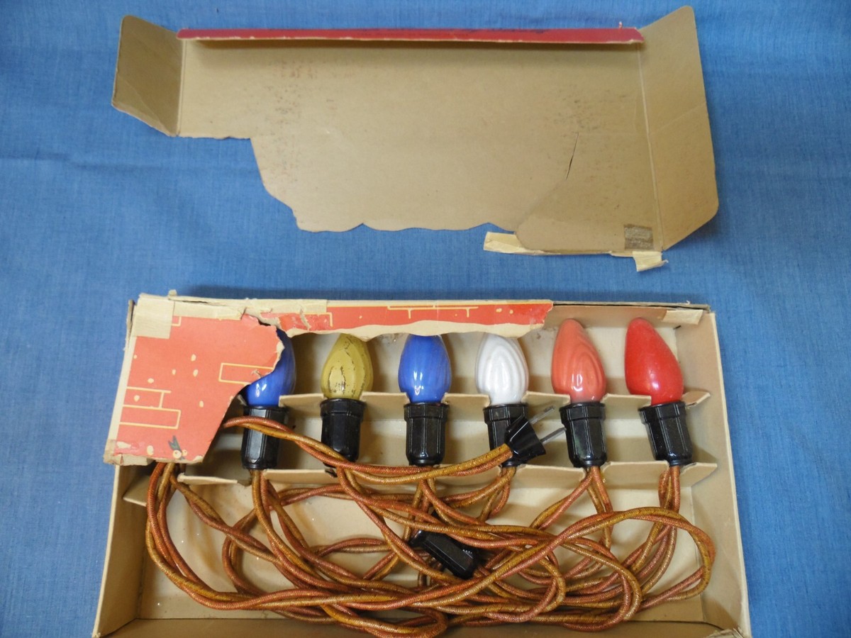 Vtg REAL-LITE Christmas 7 Light Set-No. 805 62-2647 Japanese Bulbs