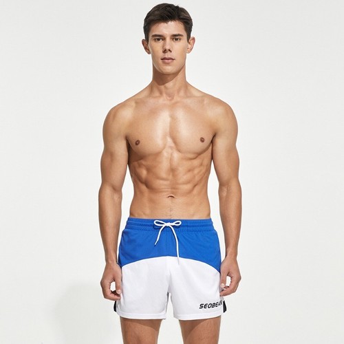 Color Blocking Fitness Shorts New in Fashion Men's Comfortable Sports Shorts - Picture 15 of 28