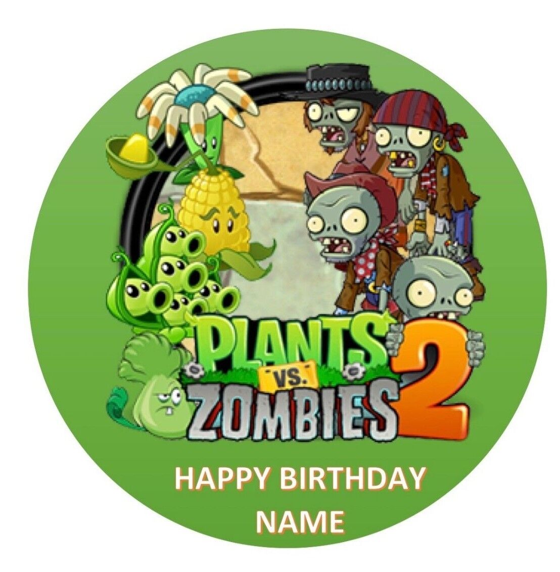 Plants Vs Zombies Heroes Green Shadow Edible Cake Topper Image ABPID09 – A  Birthday Place