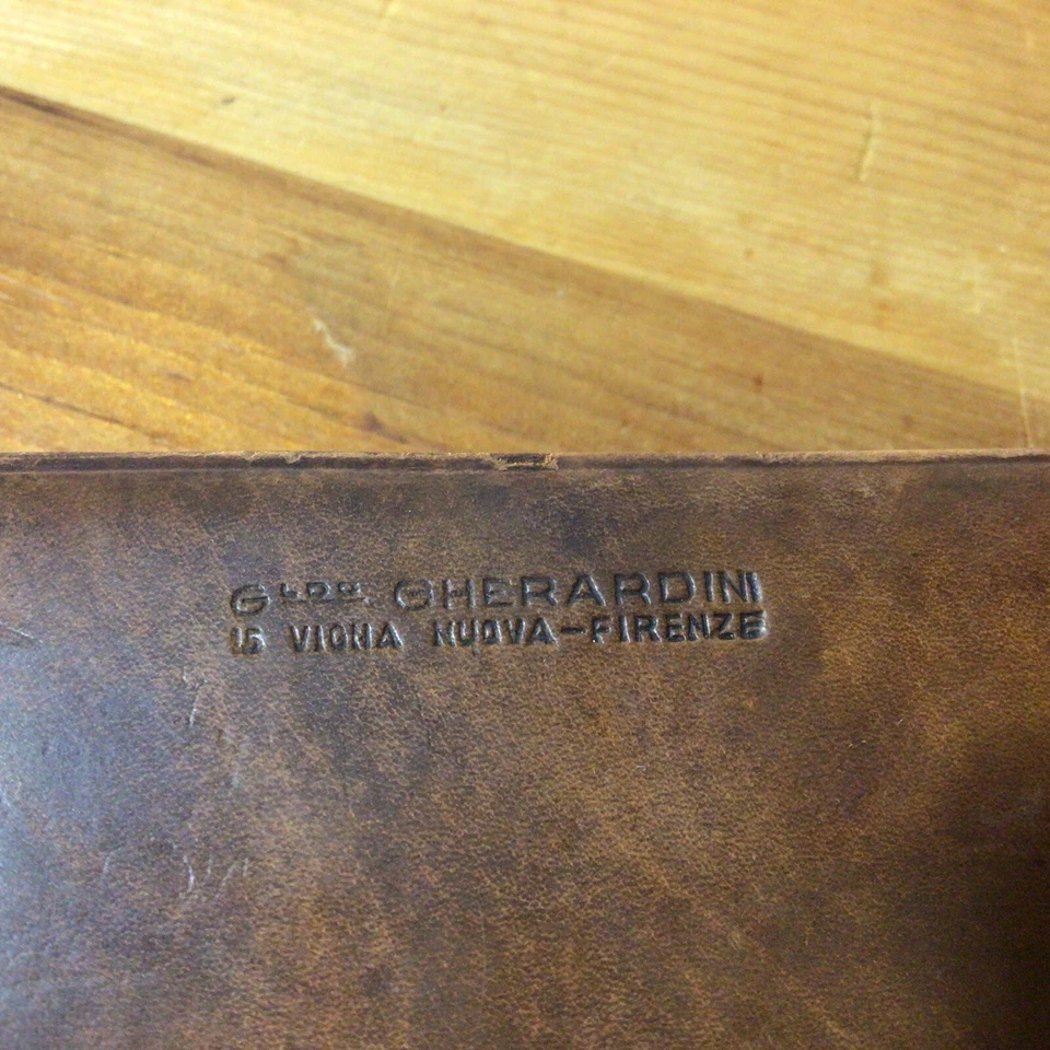 VTG .1940’s,Italian Calf Leather Box, By Gherardini, Florence-Marked - Image 3 of 4