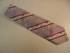 Vintage 1970's Rust Color Stripe and Abstract Necktie