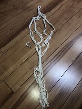 Vintage 1970s Hand Crafted MACRAME Single Plant Pot Hanger W/ Hook 40  