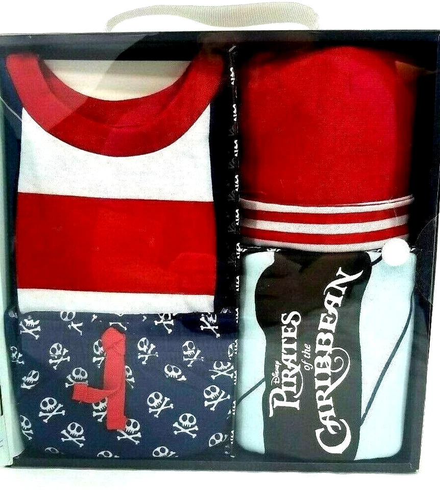 Disney Parks Piratas del Caribe 4 Piezas Layette Bebé Recién Nacido Set Nuevo Foto 3 de 3