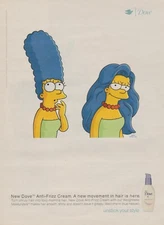 2004 Dove Anti-Frizz Hair Cream - Featuring Marge Simpson - Cartoon Art Print Ad