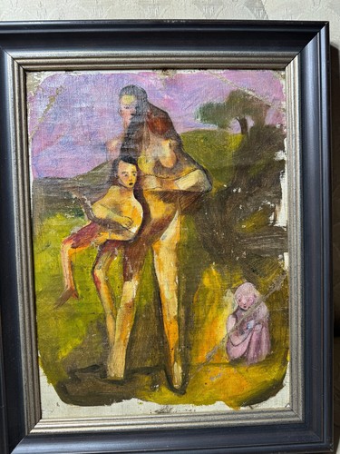 Wesley Lea (1914 - 1981) "Figures In Landscape Scene" Oil Painting - Framed - Picture 6 of 12