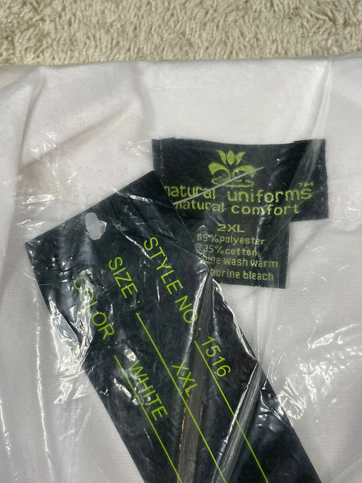 True Attentive Unisex 40 WHITE LABCOAT XX-LARGE Polyester Cotton Blend NEW - Image 3 of 3