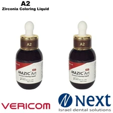 LOTX2 Dental not sintered zirconia shade color liquid 30ml Mazic Art Vericom A2
