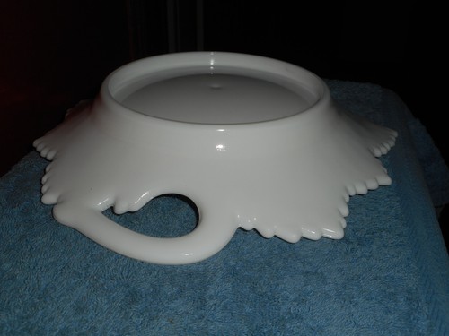 Vintage Fenton Milchglas Traubenblattmuster Geschirr Servierplatte 10 3/4 Zoll 1950er - Bild 7 von 12