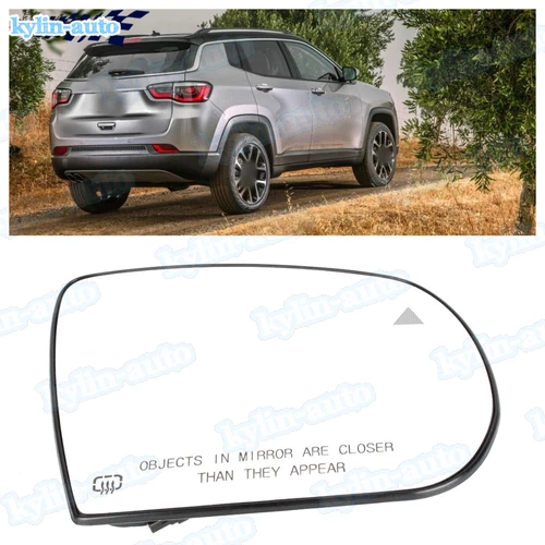 For Jeep Compass 2017-2021 Right Passenger Heated Mirror Glass W/ Blind Spot