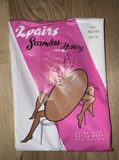 Two Pairs Seamless Hosiery, Beigetone Size 10, Vintage, 1960  s, NEW