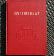 How To Find The Law 5th Edition William Roalfe 1957 by West Publishing VERY NEAT