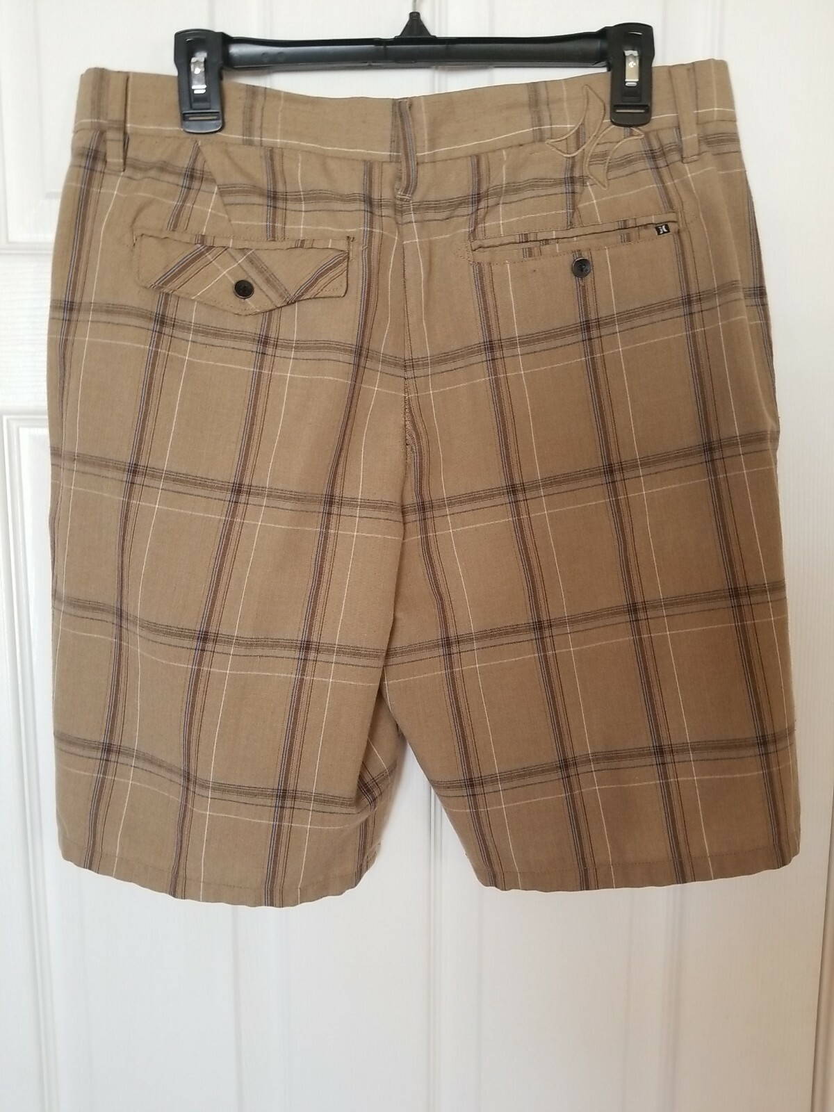 Mens Hurley Golf Shorts 34X10 Flat Front Multi Colored Stripes