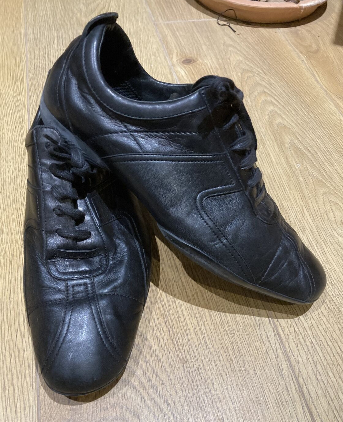 Vintage Y2K Gucci Black Leather Shoes/Trainers Size 41 E, (UK 7) 4