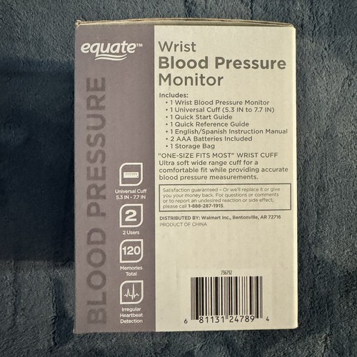 Equate 4500 Series Wrist Blood Pressure Monitor - New In Box - Picture 2 of 8