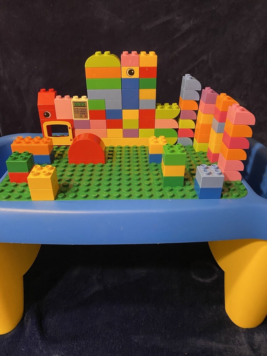 Lego Duplo Lap Building Table with Side Storage Bins Blocks