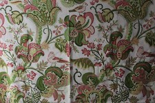 Schumacher, Clarendon, Floral with Birds, BTP, 56" W X 1.75 Y, Color Cream Multi
