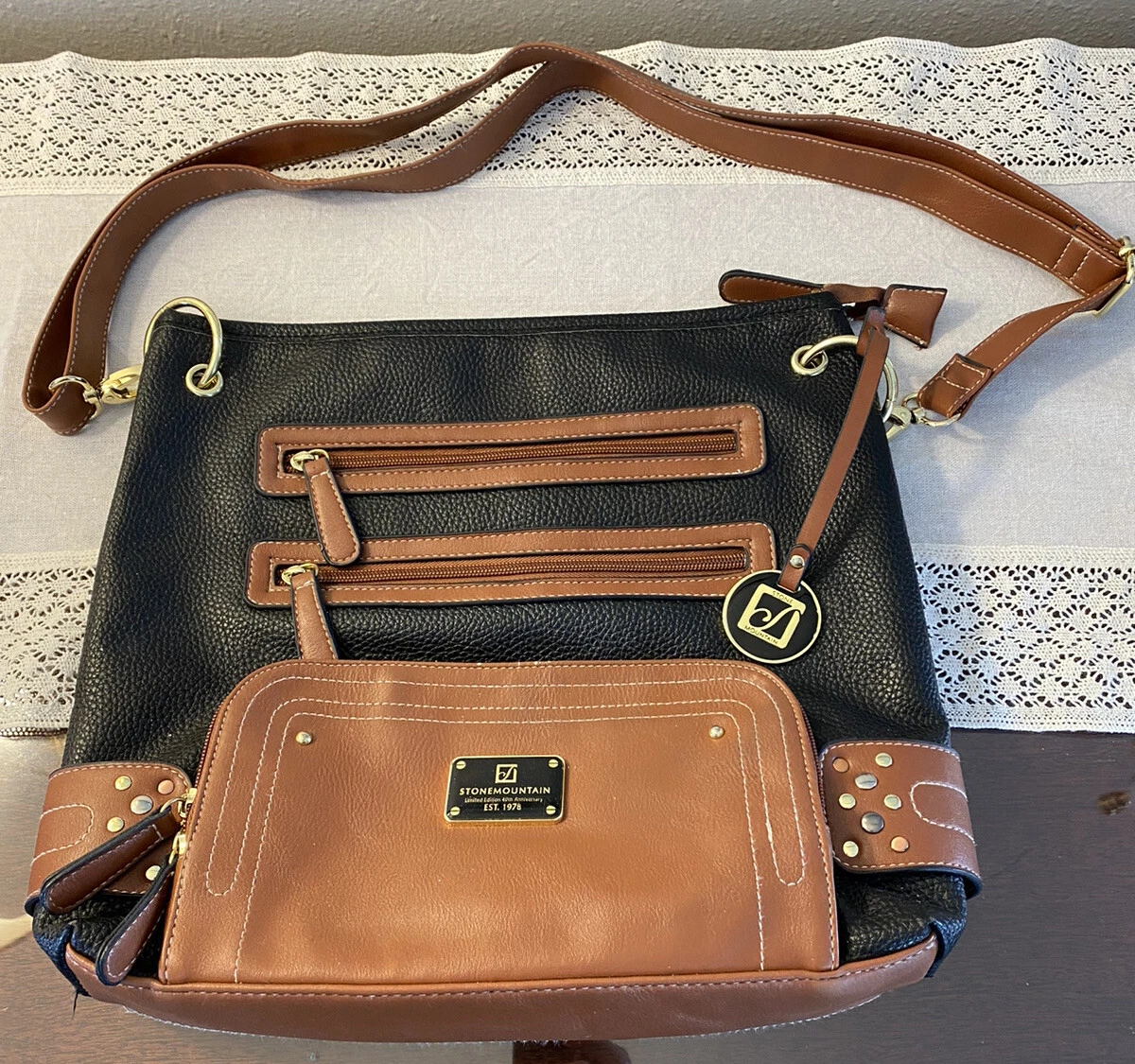 cross body limited edition 40th anniversary Stone Mountain purse Black And  Brown