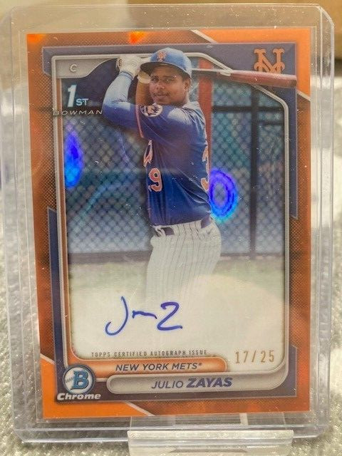 2024 Bowman Chrome Julio Zayas Auto /25 Orange CPA-JZ Mets 1st