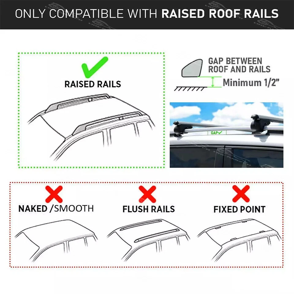 Portaequipajes carga kayak barras transversales de techo para Chevrolet Tahoe 53" con cerraduras Foto 2 de 4