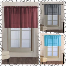 ELEGANCE 1PC 55" WIDE X 18" TOPPER VOILE SHEER STRAIGHT VALANCE SEE THROUGH V16