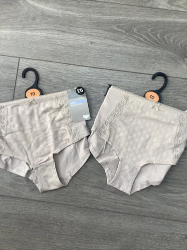 M&S ladies high rise shorts knickers size 10 x 2 pairs